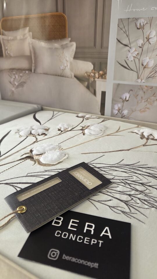 DANTELA Moneda Çift Kişilik Nakışlı Nevresim Takımı - Mint