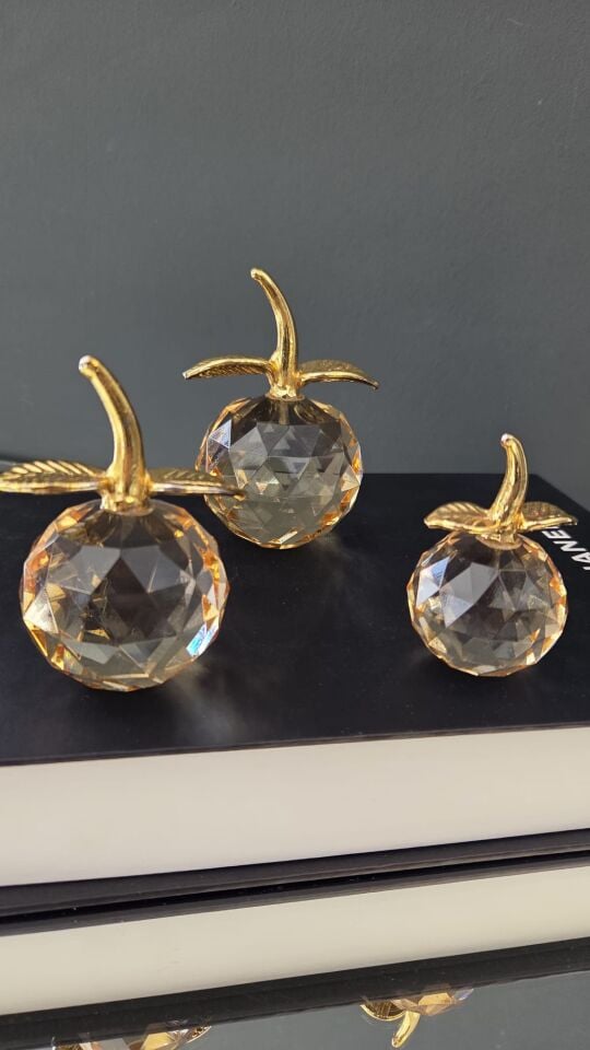 Bera Concept 3'lü Kristal Elma Obje Bal