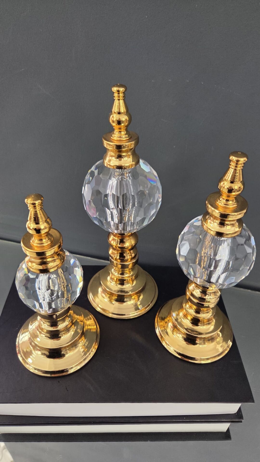 Bera 3'lü Kristal Dekoratif Alem ŞEFFAF GOLD