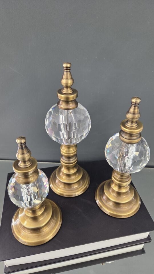 Bera 3'lü Kristal Dekoratif Alem ŞEFAF ESKİTME