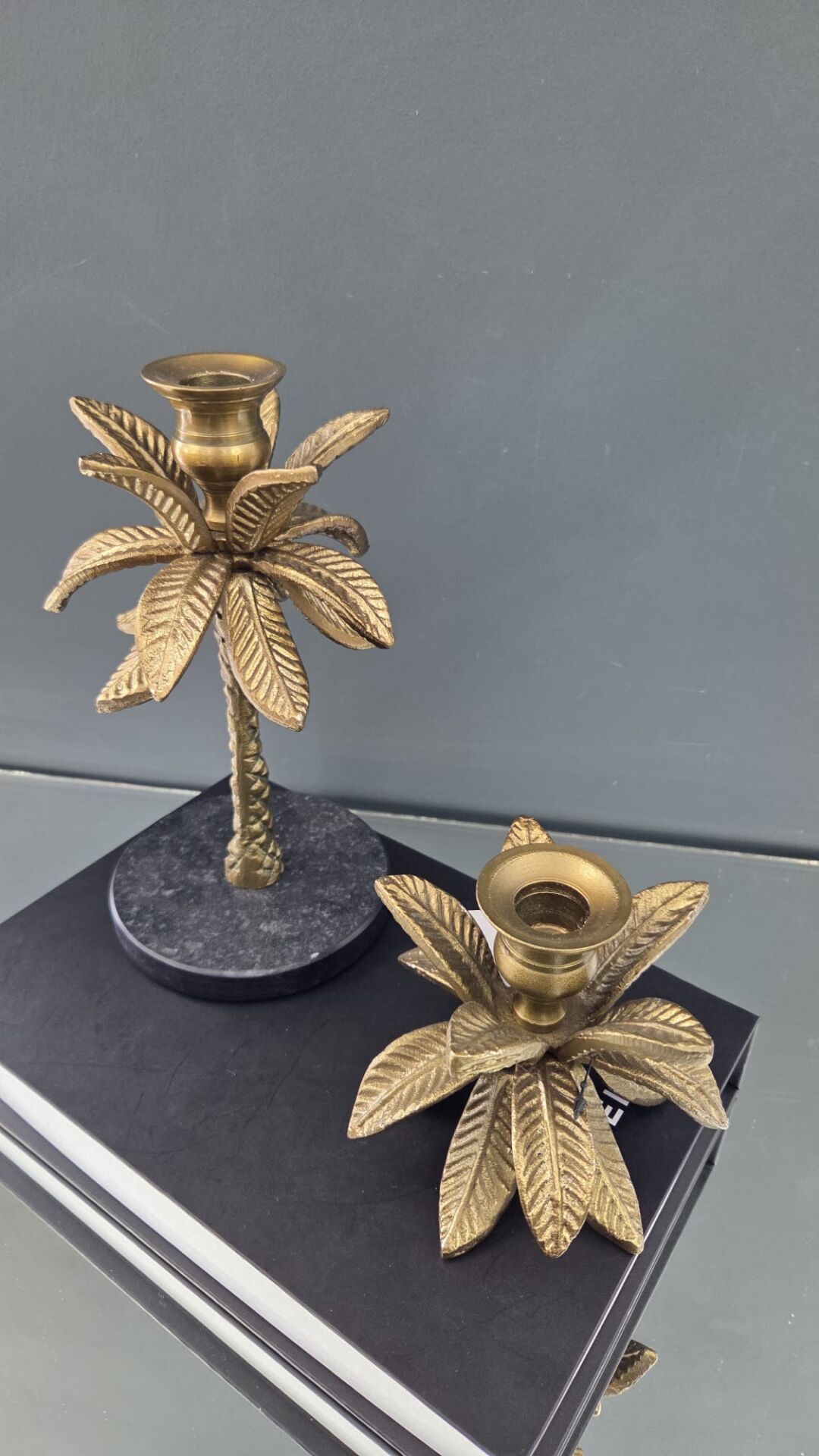 Bera 2'li Döküm Palmiye Şamdan Set ESKİTME