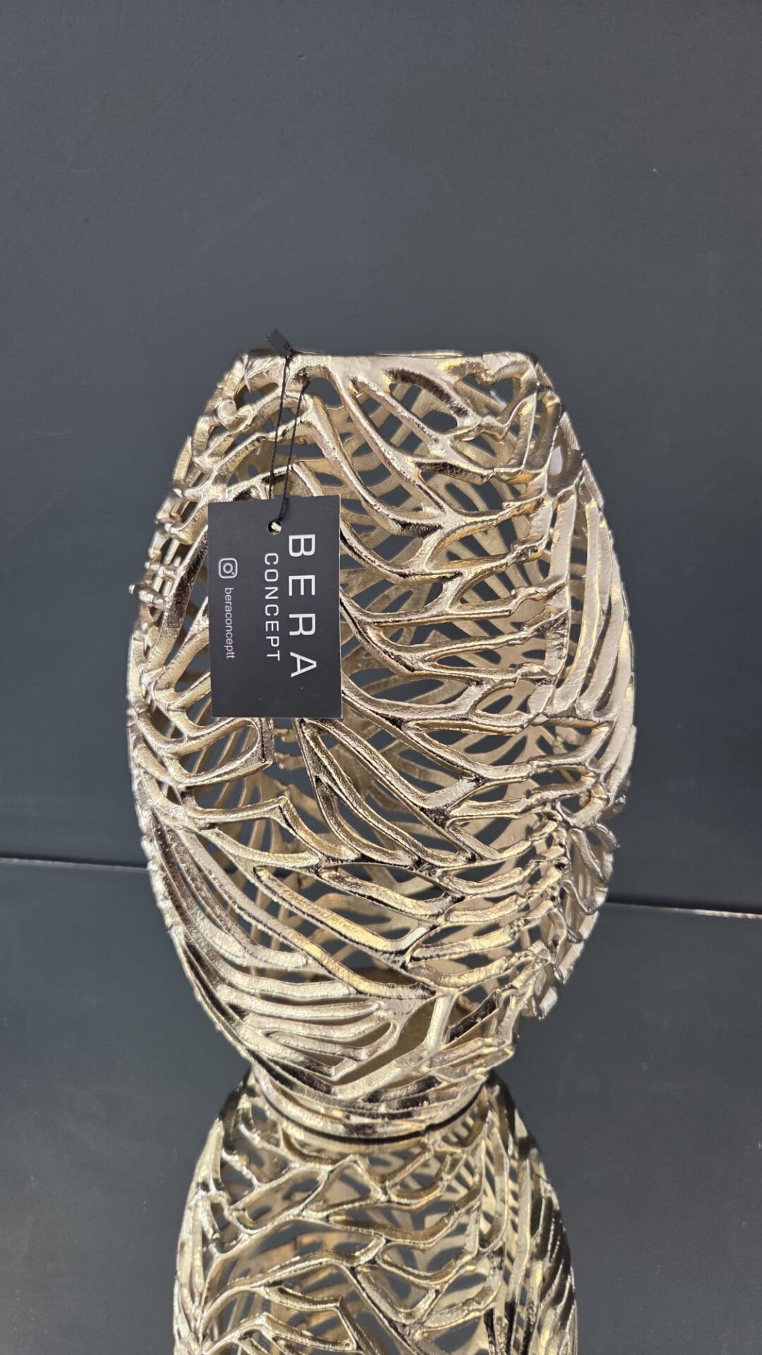 Bera İthal 2'li Gold Döküm Vazo