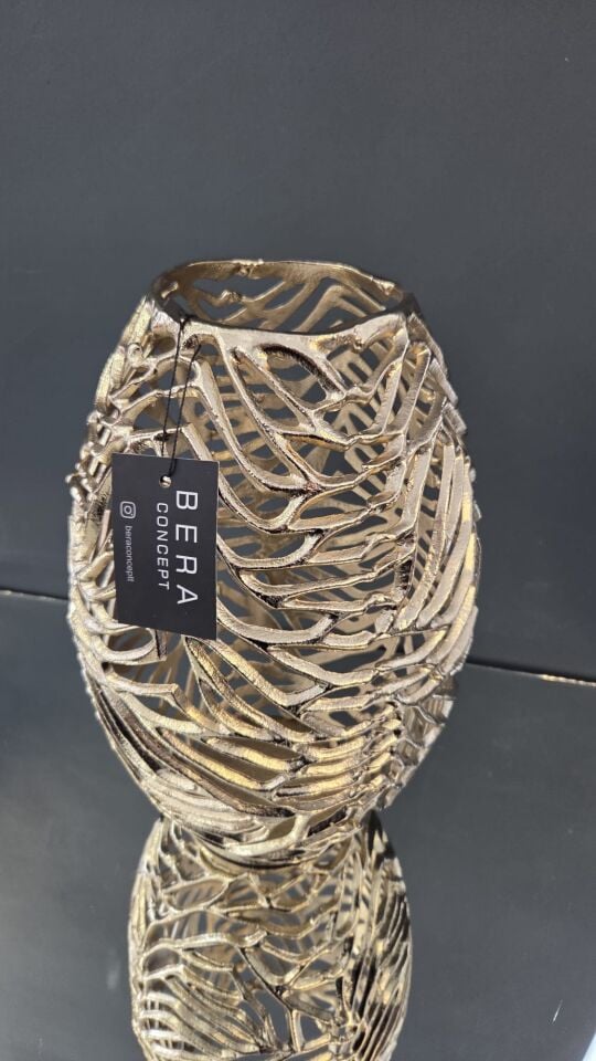 Bera İthal 2'li Gold Döküm Vazo