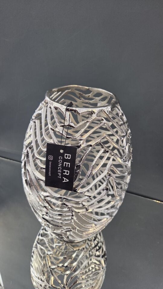 Bera İthal 2'li Gümüş Döküm Vazo