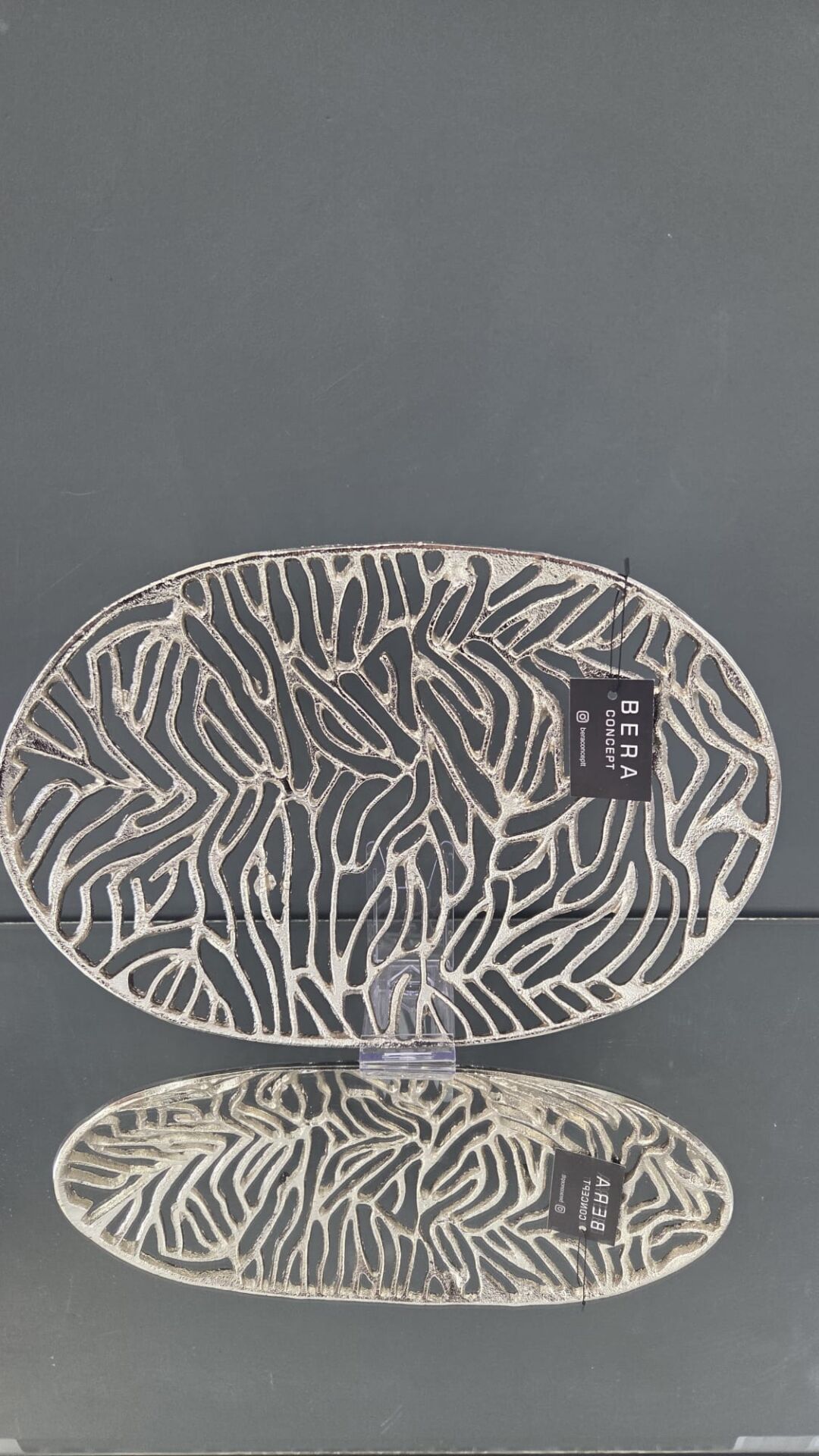 Bera İthal Gümüş Döküm Oval Tabak