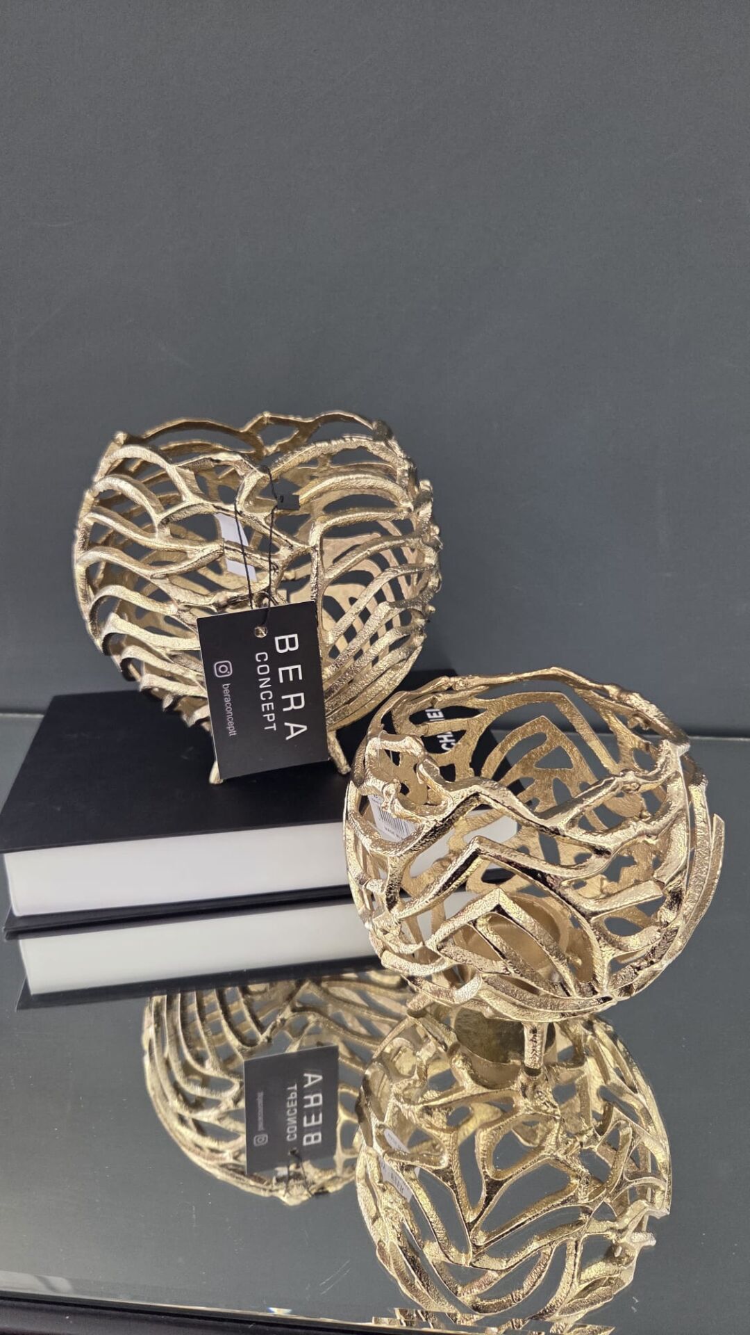 Bera İthal Gold  Döküm 2'li Top Mumluk