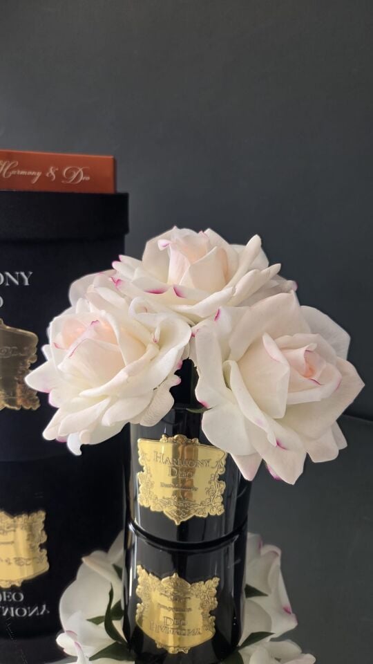Harmony & Deo Islak Gül Oda Kokusu Allıklı 5 Güllü Kutulu Parfümlü Siyah Vazo