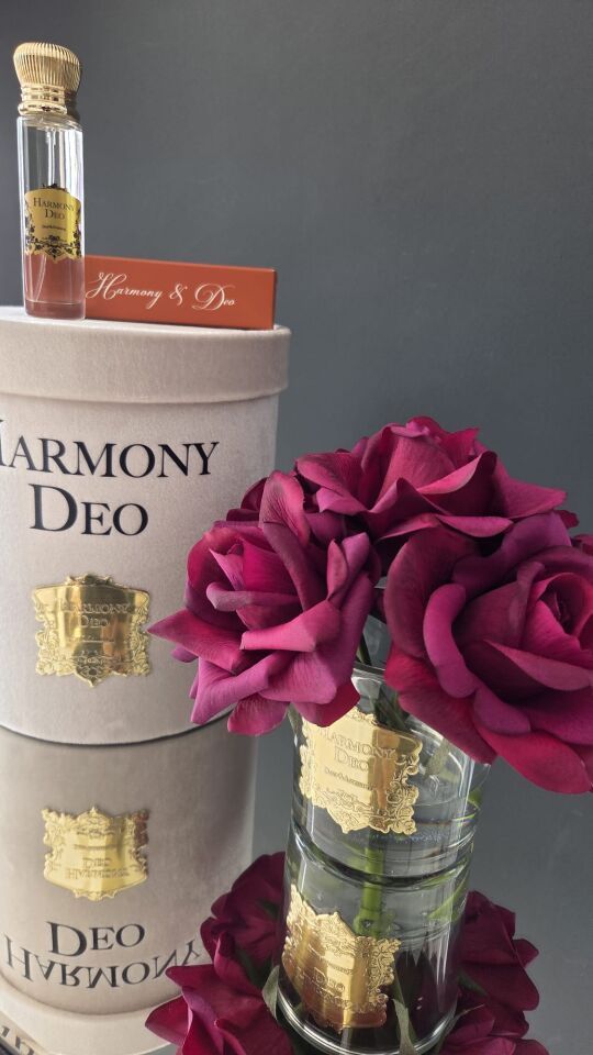Harmony & Deo Islak Gül Oda Kokusu Bordo 5 Güllü Kutulu Parfümlü
