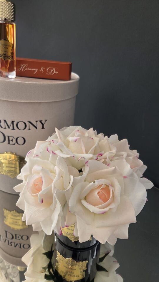 Harmony & Deo Islak Gül Oda Kokusu Allıklı 7 Güllü Kutulu Parfümlü Siyah Vazo