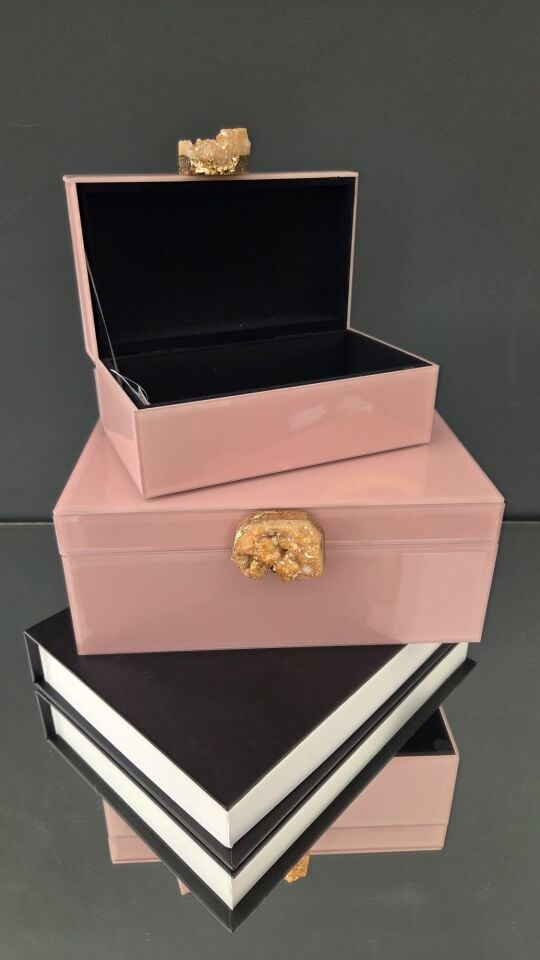 Bera 2'li Doğal Taşlı Dekoratif Kutu PUDRA