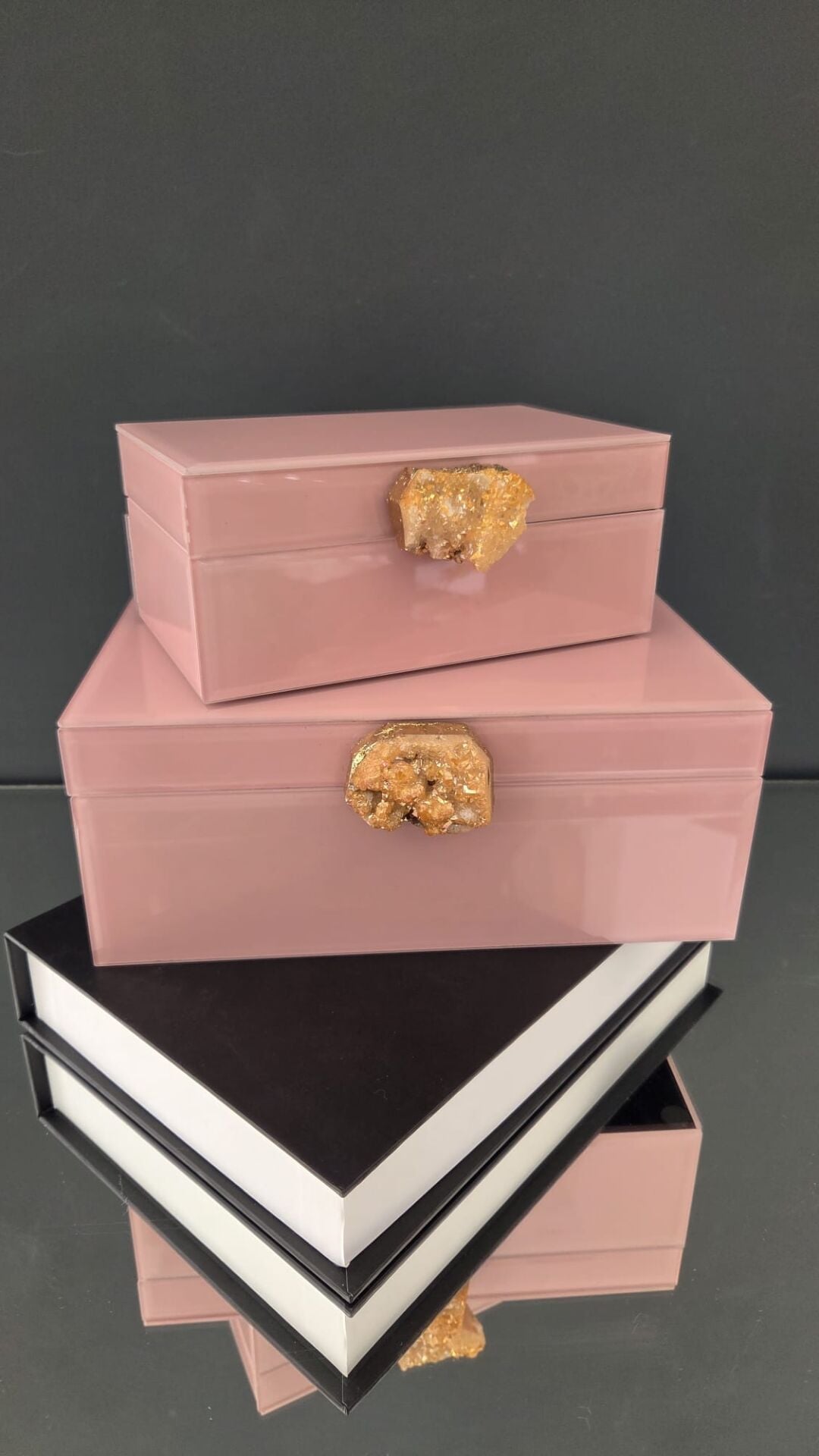 Bera 2'li Doğal Taşlı Dekoratif Kutu PUDRA