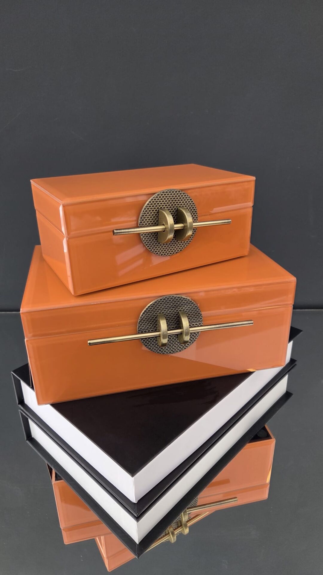 Bera 2'li Metal Çubuklu Dekoratif Kutu TURUNCU