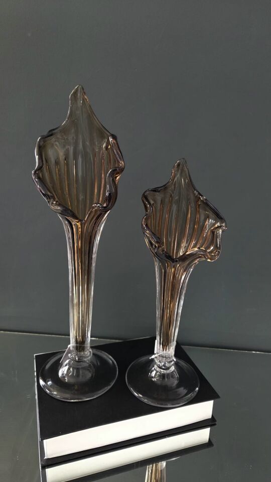 Bera 2'li Cam Zambak Şamdan Kahve