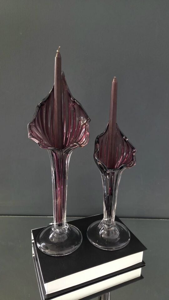 Bera 2'li Cam Zambak Şamdan Gül Kurusu