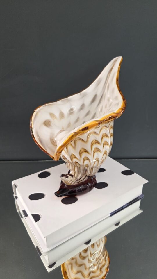 Bera İthal Cam Krem Kaideli Deniz Kabuğu