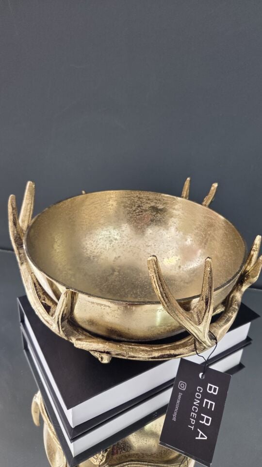 Bera İthal Büyük Boynuz Saksı Gold