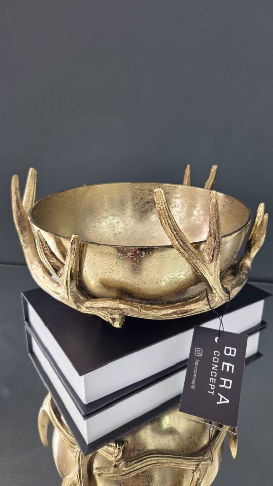 Bera İthal Büyük Boynuz Saksı Gold