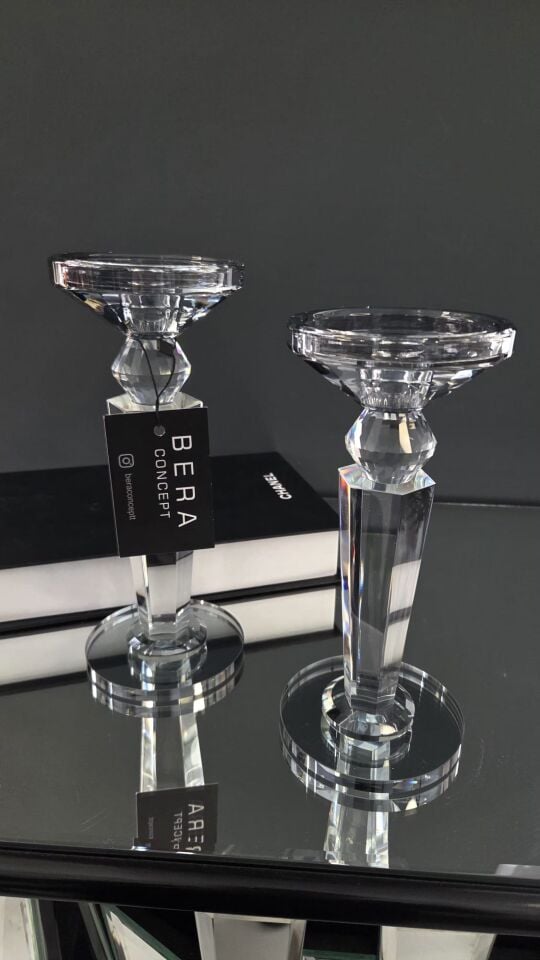 Bera 2'li İthal Kristal Şamdan FÜME