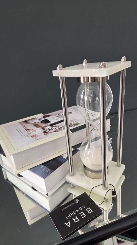 Bera İthal Taşlı Kum Saati GÜMÜŞ