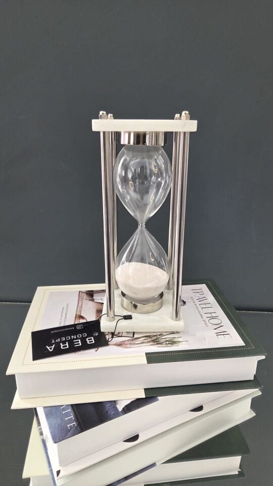 Bera İthal Taşlı Kum Saati GÜMÜŞ