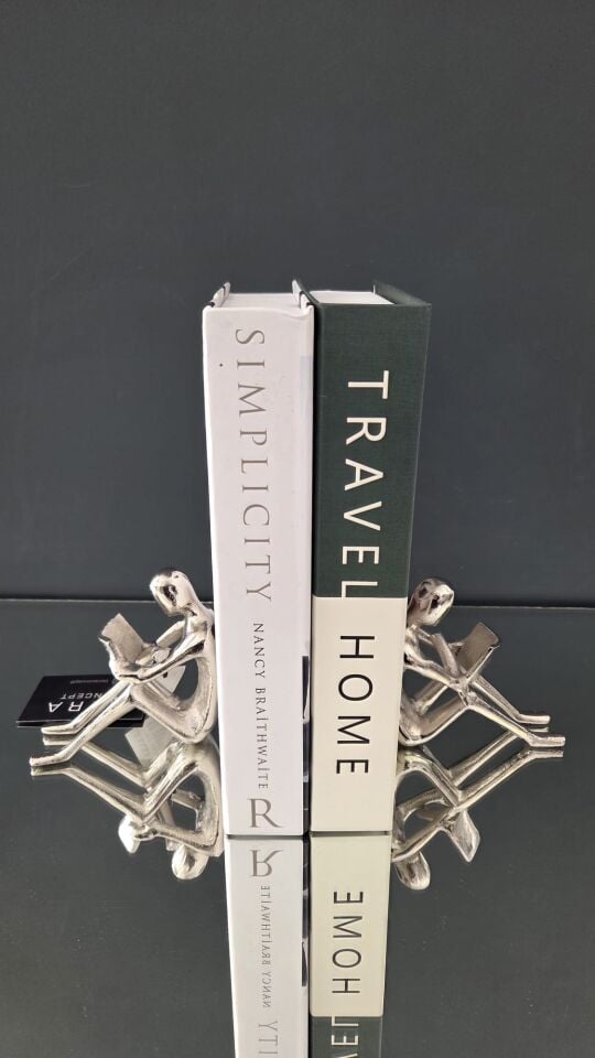 Bera İthal 2'li Döküm Kitap Tutucu GÜMÜŞ