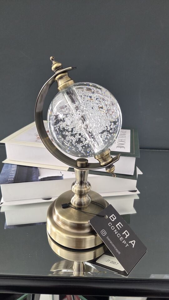 Bera Metal Kristal Dünya Küre ESKİTME