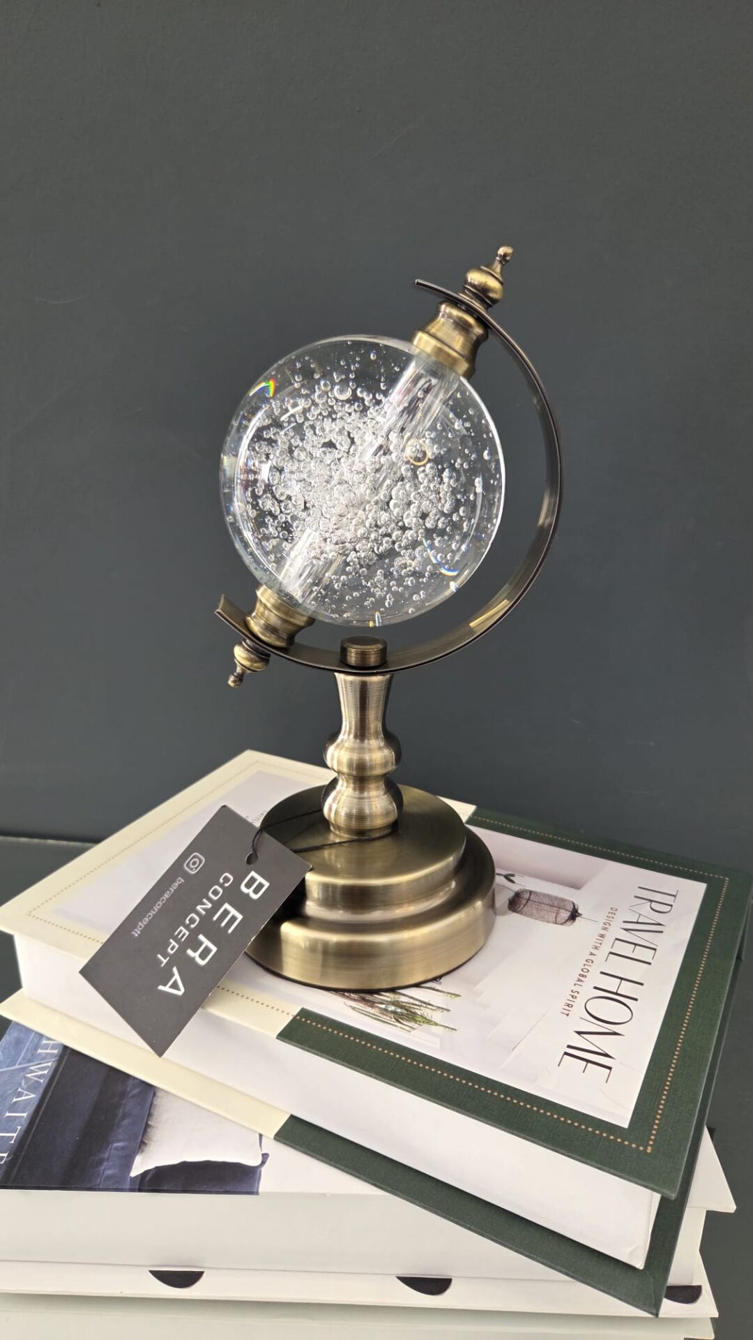 Bera Metal Kristal Dünya Küre ESKİTME