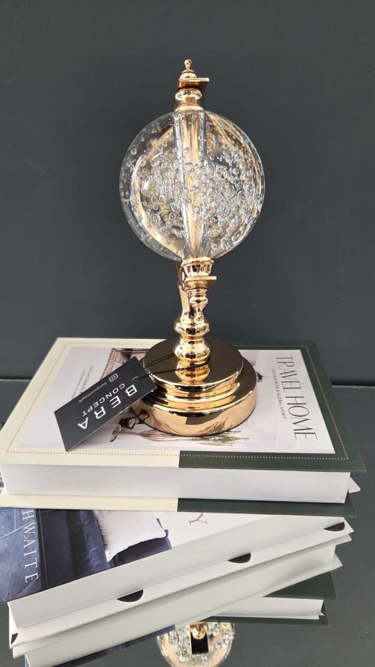 Bera Metal Kristal Dünya Küre GOLD