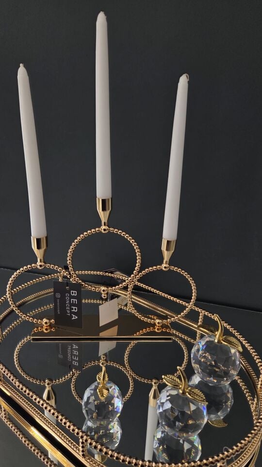 Bera İthal Gold Tepsi Set