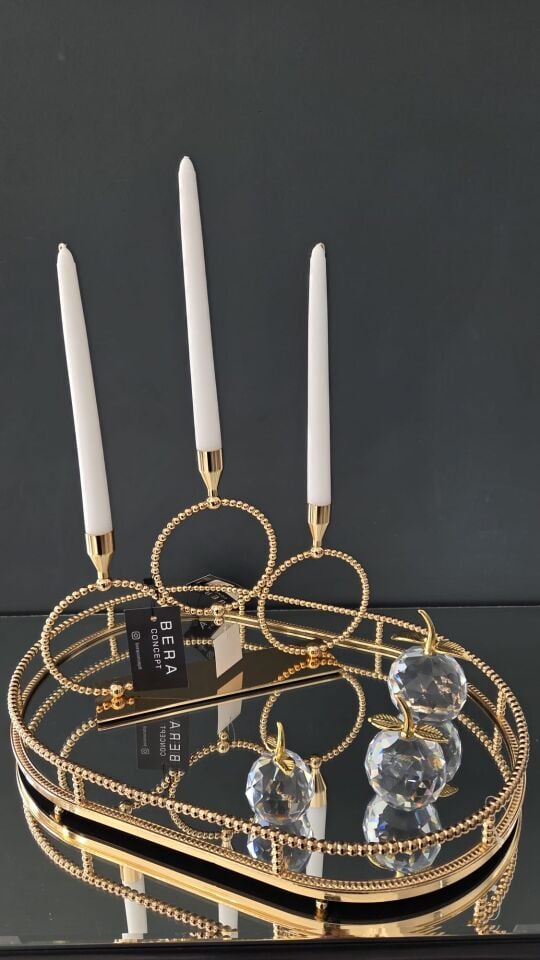 Bera İthal Gold Tepsi Set