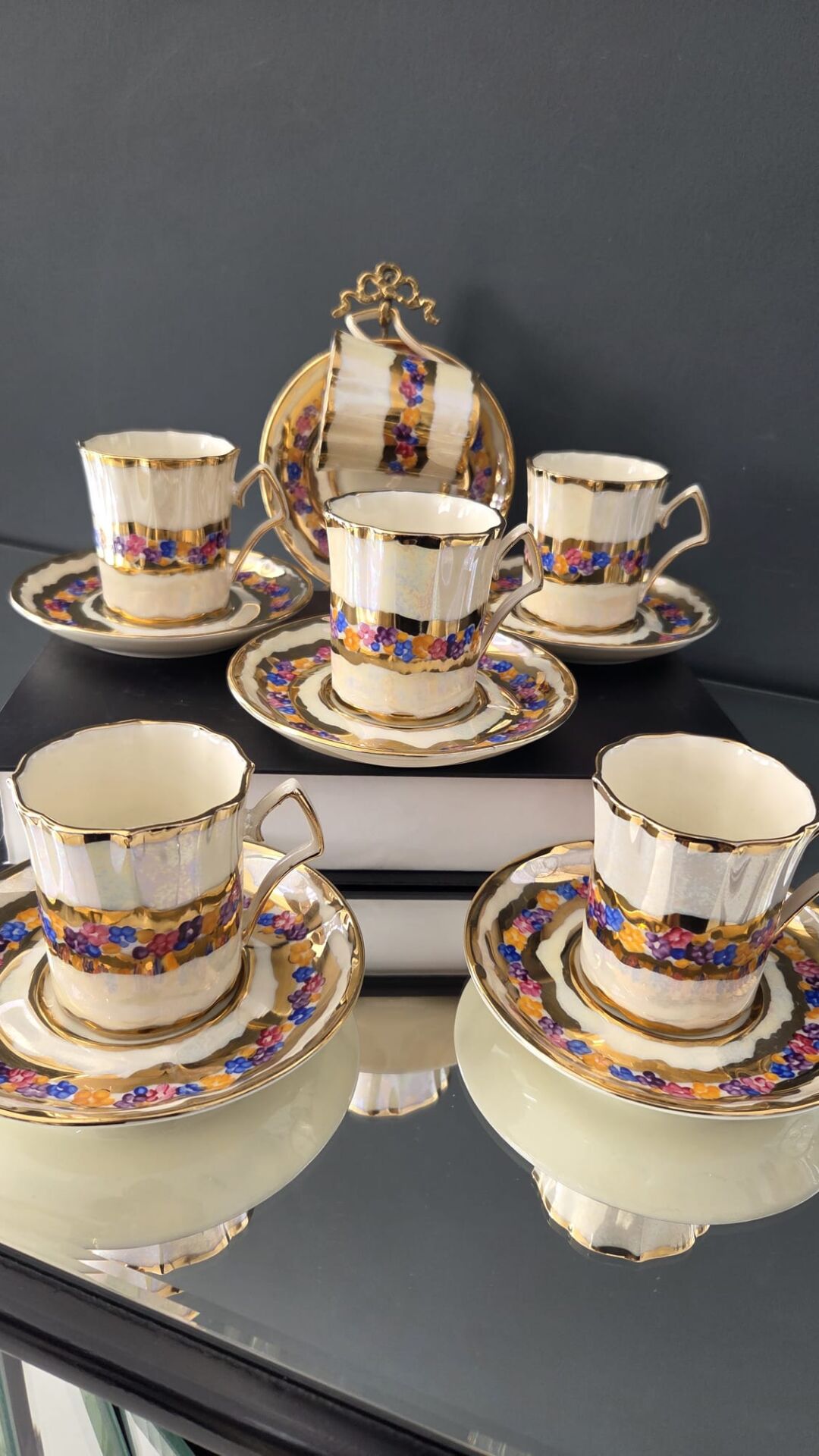 Bera 24 K Altın El Boyama Fincan Takımı