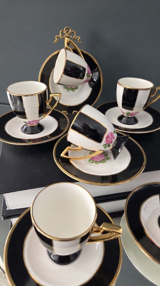 Bera 24 K Altın El Boyama Fincan Takımı