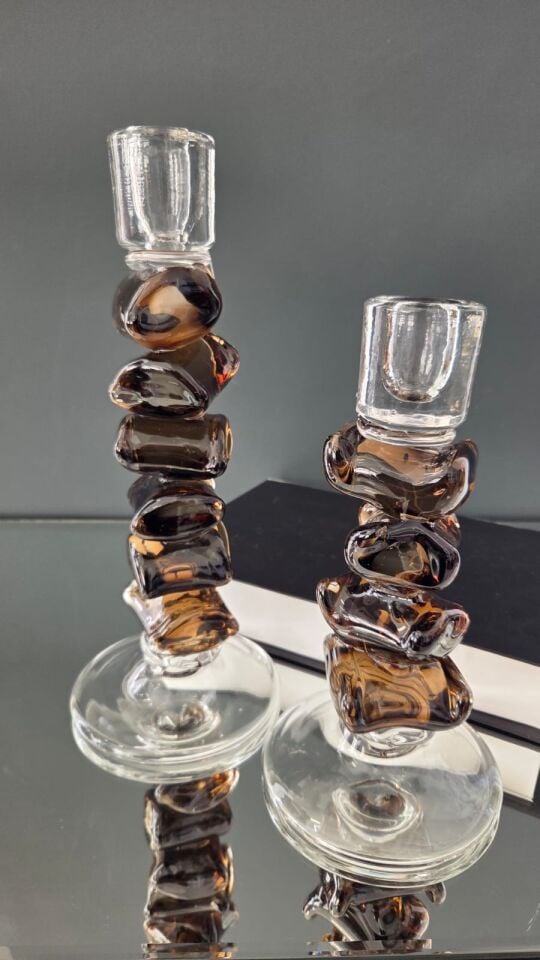 Bera İthal 2'li Cam Mumluk Kahve