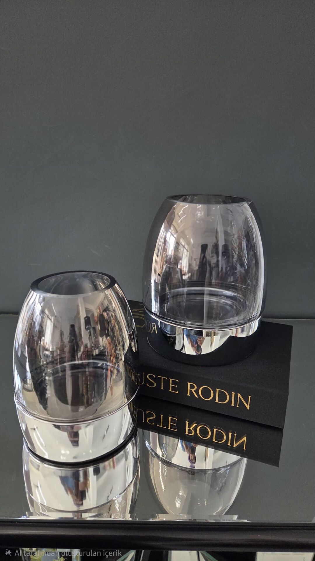 Bera 2li Metal Kaideli Cam Vazo Mumluk