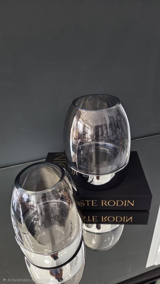 Bera 2li Metal Kaideli Cam Vazo Mumluk