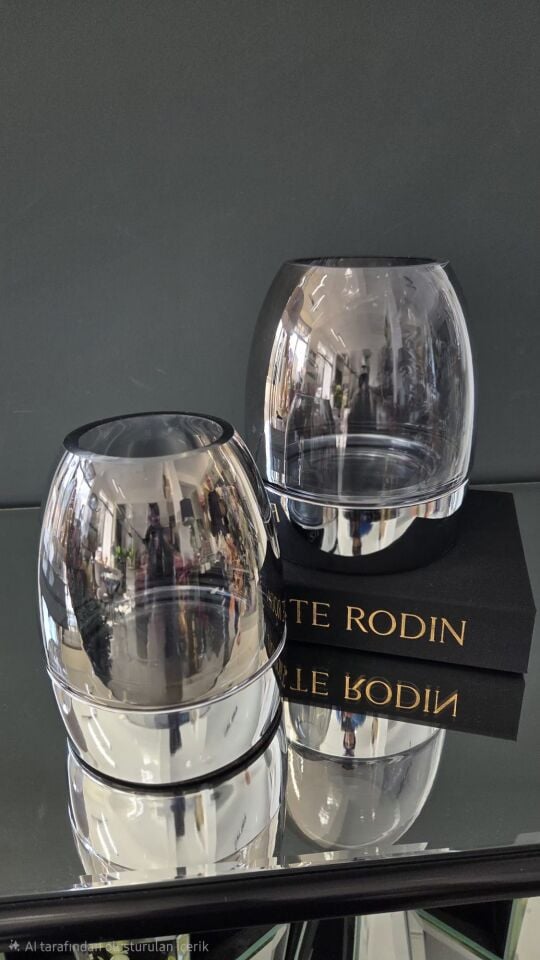 Bera 2li Metal Kaideli Cam Vazo Mumluk