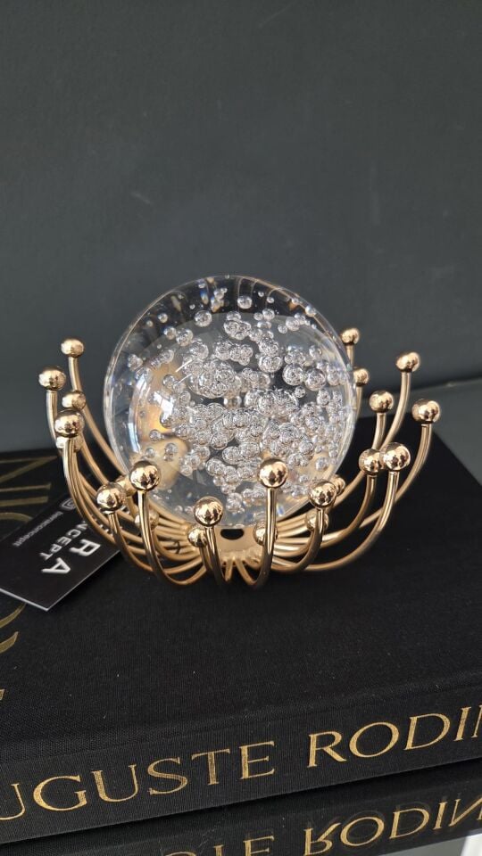 Bera Kristal Tekli Küre Gold