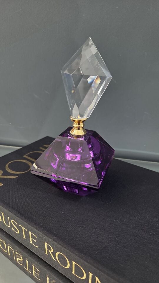 Bera Kristal Dekoratif Parfüm Şişesi Mor