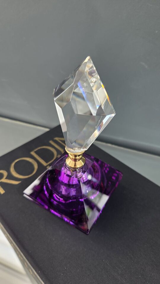 Bera Kristal Dekoratif Parfüm Şişesi Mor