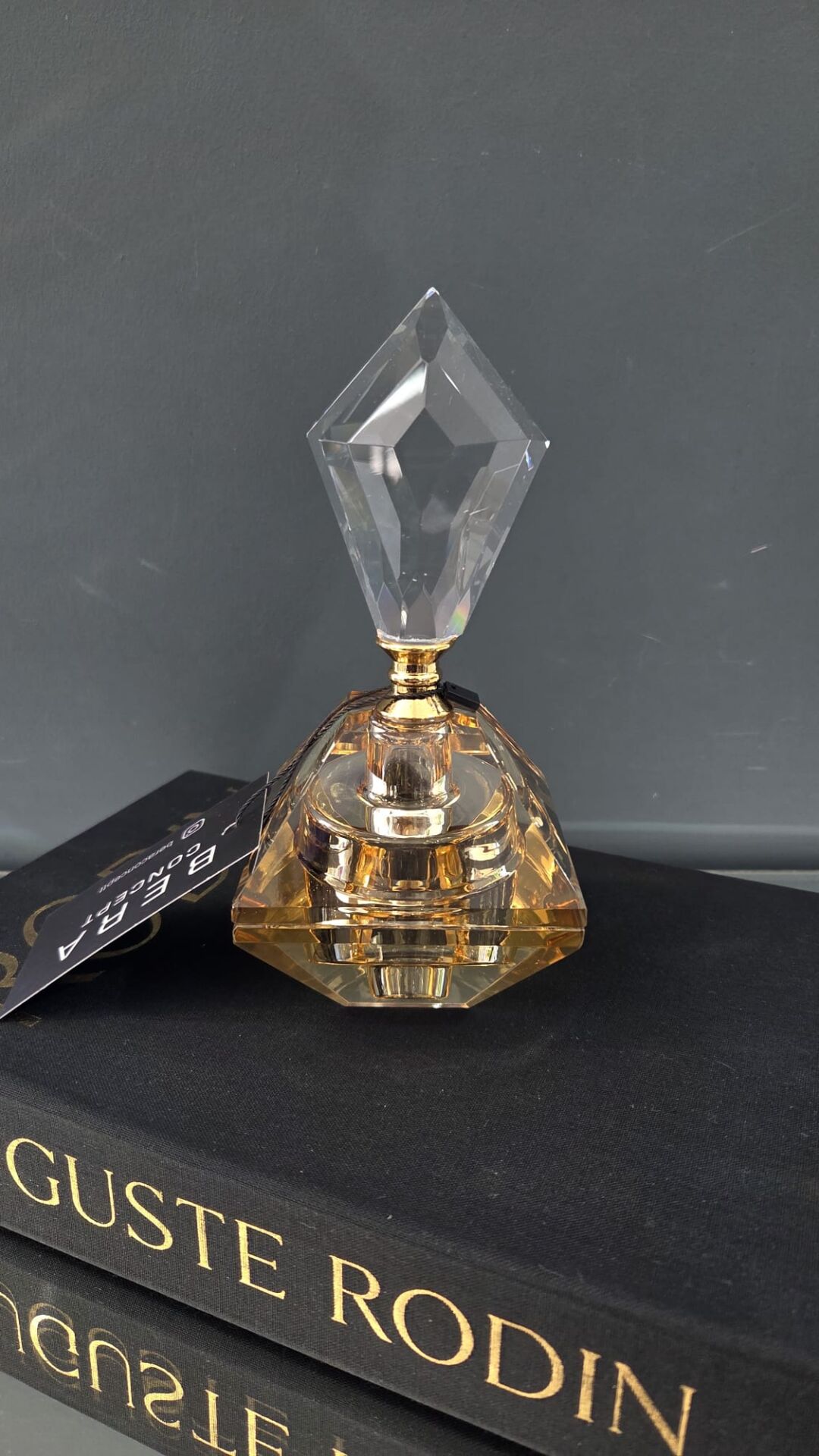 Bera Kristal Dekoratif Parfüm Şişesi Gold