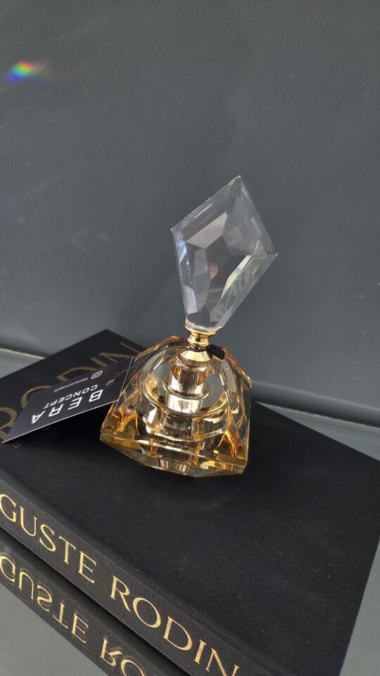 Bera Kristal Dekoratif Parfüm Şişesi Gold