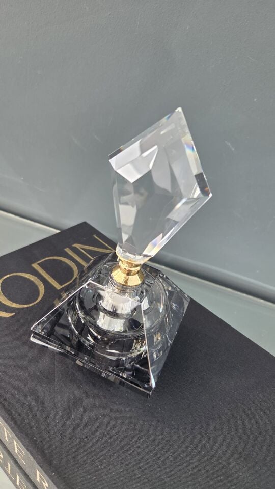 Bera Kristal Dekoratif Parfüm Şişesi Füme