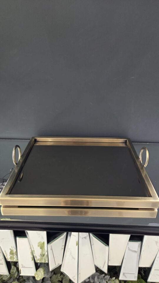 Bera Eskitme Kulplu Dikdörtgen Tepsi