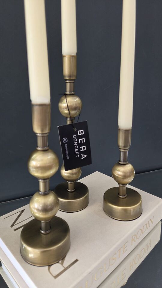 Bera Eskitme 3lü Şamdan Set