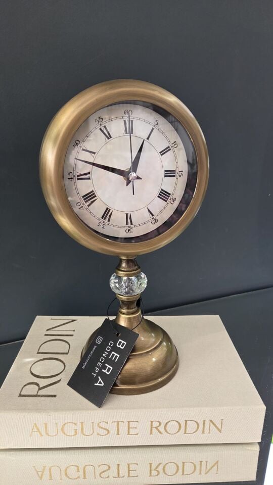 Bera Eskitme Kristal Detaylı Masa Saati