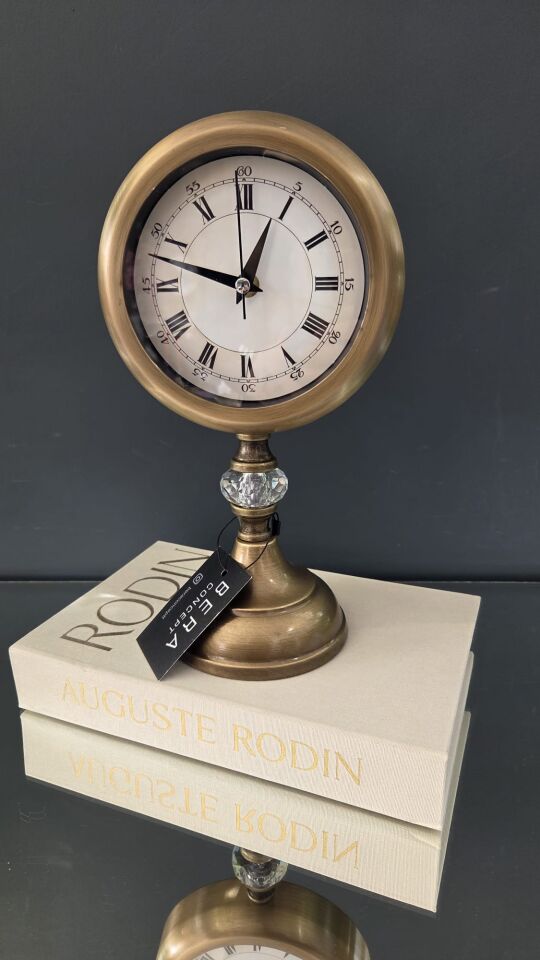 Bera Eskitme Kristal Detaylı Masa Saati